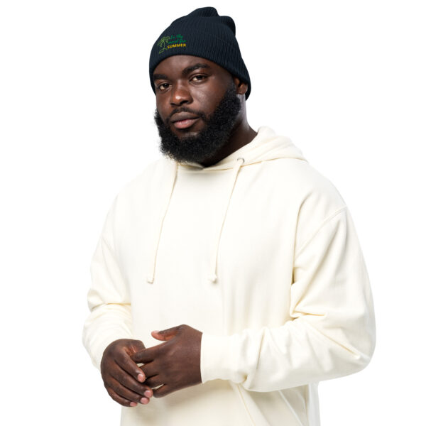 Organic ribbed beanie in the mood for Summer