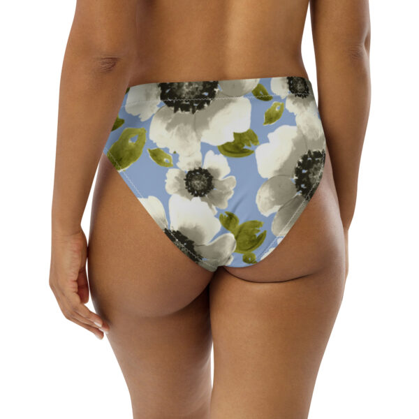 Recycled high-waisted bikini bottom flower pattern