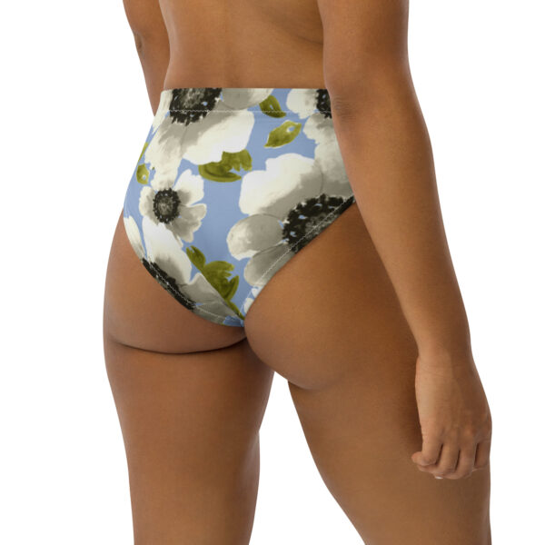 Recycled high-waisted bikini bottom flower pattern