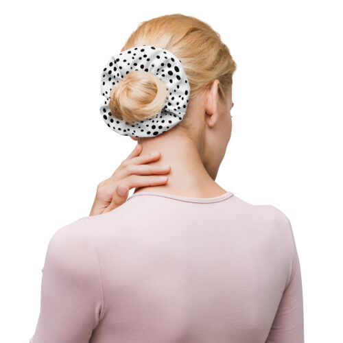 Recycled Scrunchie White and Black Dots